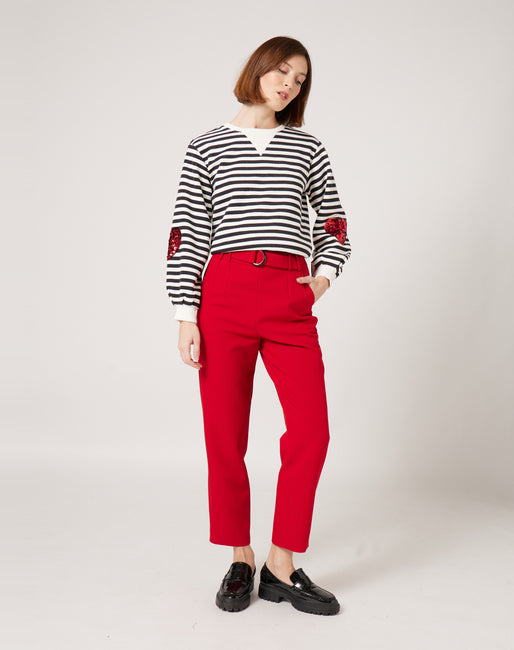 cerca Negrita Pedir prestado Pantalones cintura alta con cinturón Color Rojo | Pantalones Mujer | NafNaf  España