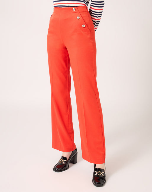fuga Disponible Cambiable Pantalón tiro alto Color Naranja | Pantalones Mujer | NafNaf España