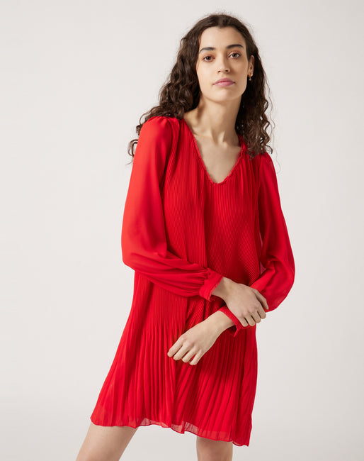 excepto por traqueteo hada Vestido corto plisado Color Rojo | Vestidos Mujer | NafNaf España