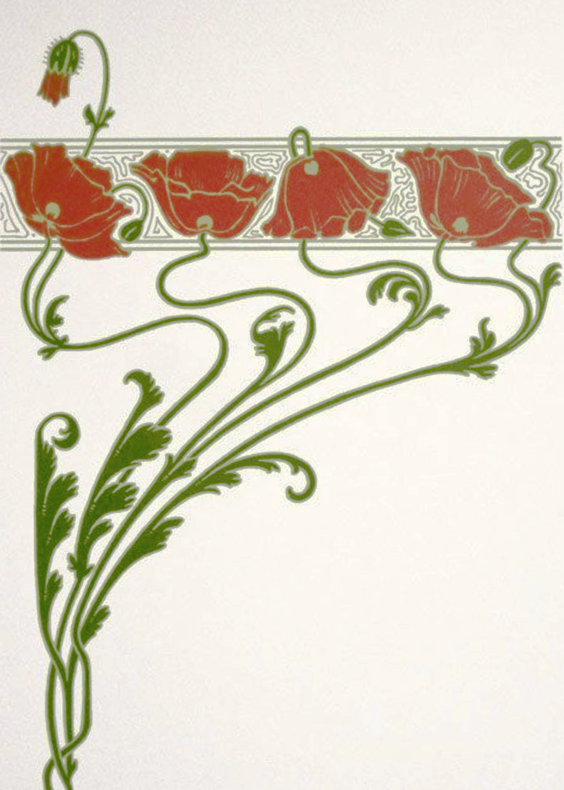 art nouveau flower drawings