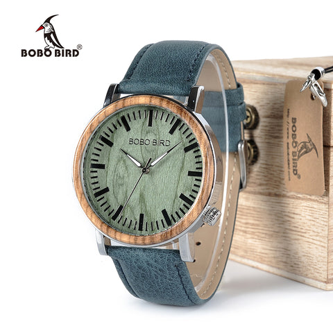 DAKOTA - Two-Tone Men's Watch with Blue Leather Strap by BOBO BIRD