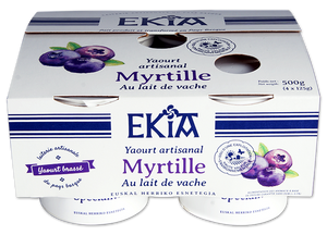 Ekia, yaourt brassé myrtille au lait de vache