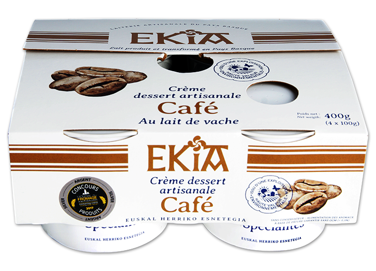 Ekia, crème dessert café au lait de vache