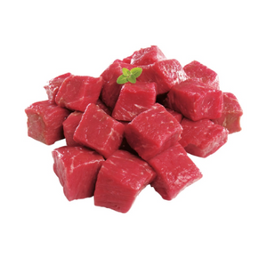 Cubes de viande de boeuf (Aubrac) pour brochettes