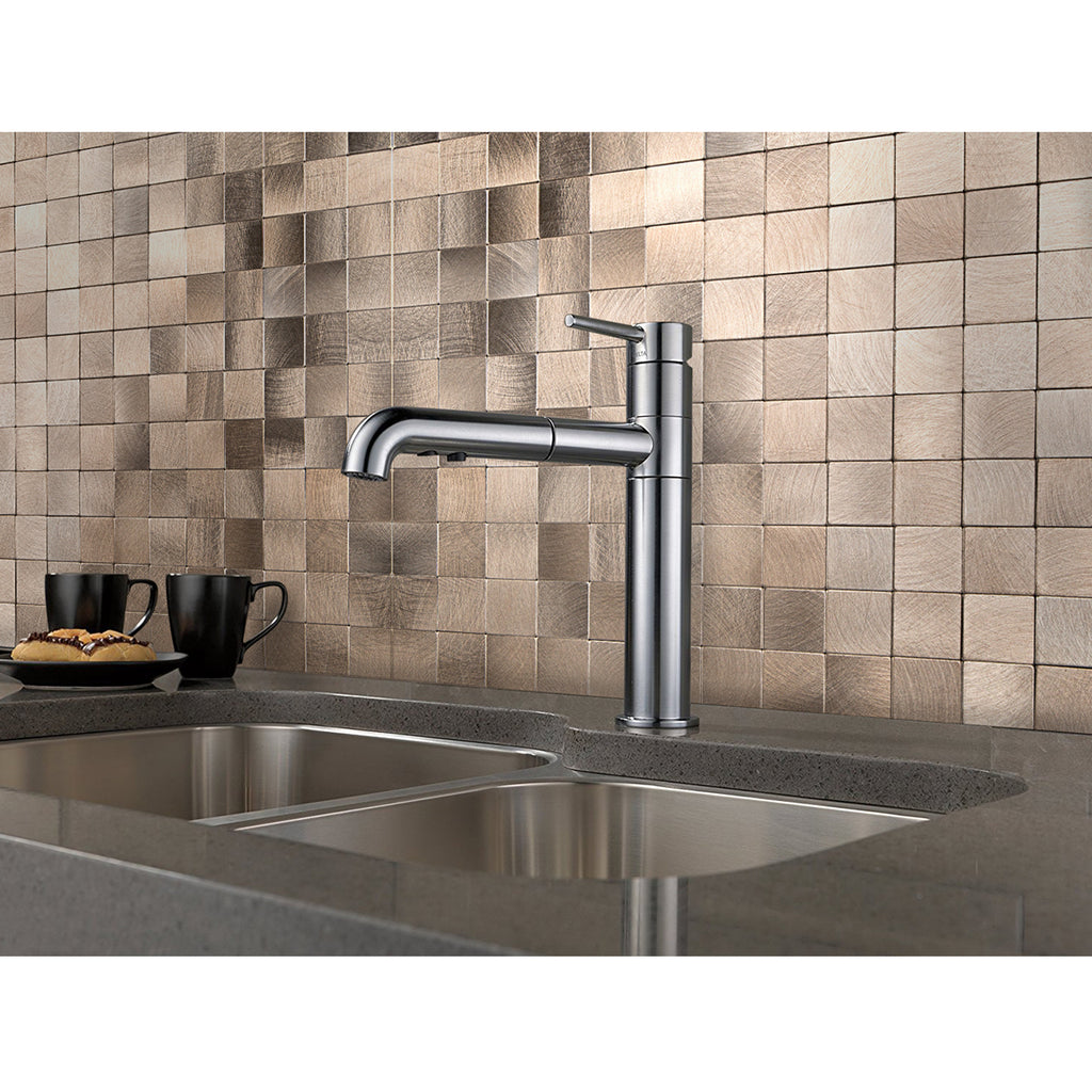 Decopus Copper Metal Tile Backsplash Peel and Stick (Square AC50 Coppe ...