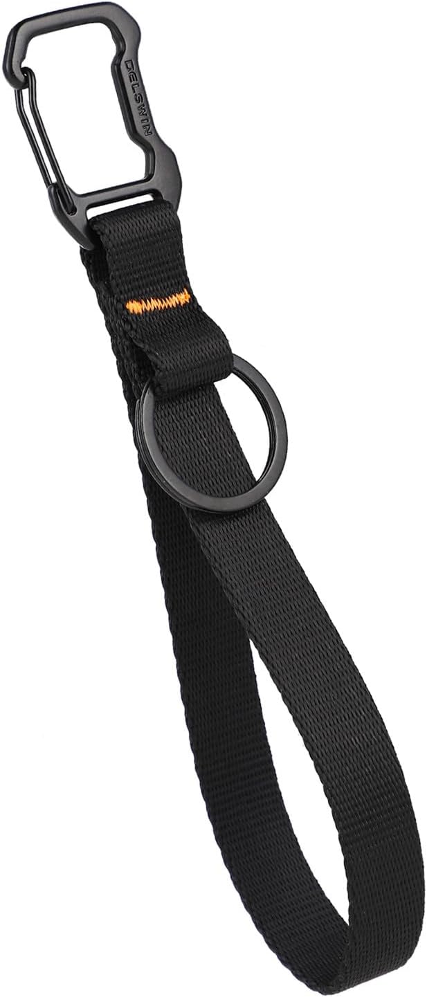 DELSWIN Wristlet Keychain Lanyards for Keys - Heavy Duty Wrist Key Lanyard with Carabiner and Key Ring, Black Key Chain