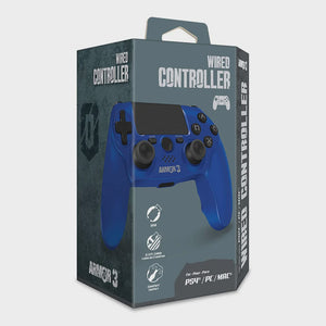 Wired Game Controller for PS4/ PC/ Mac (Blue) ARMOR 3