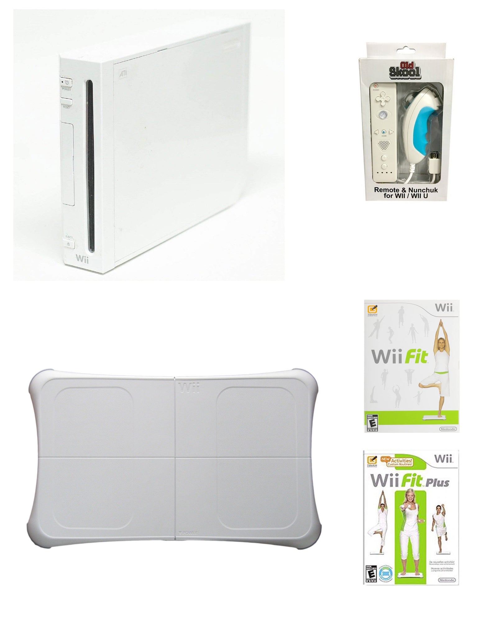 wii console and balance board