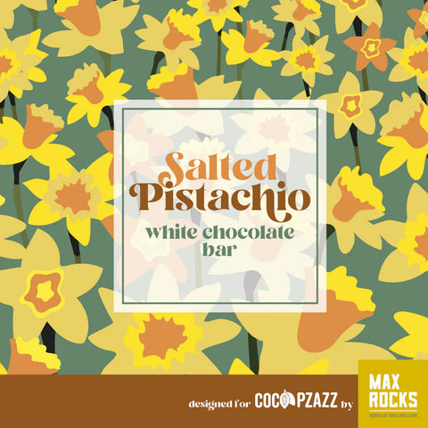 Salted Pistachio White Chocolate Bar By Coco Pzazz