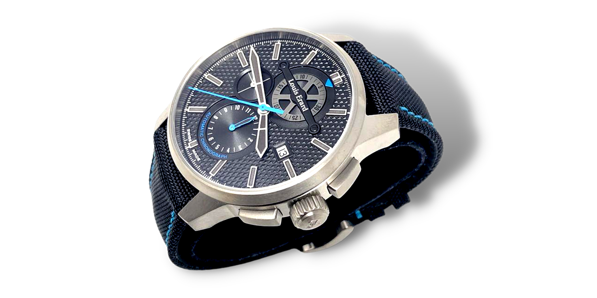 Louis Erard Watch Sportive Chronograph Titanium Blue 