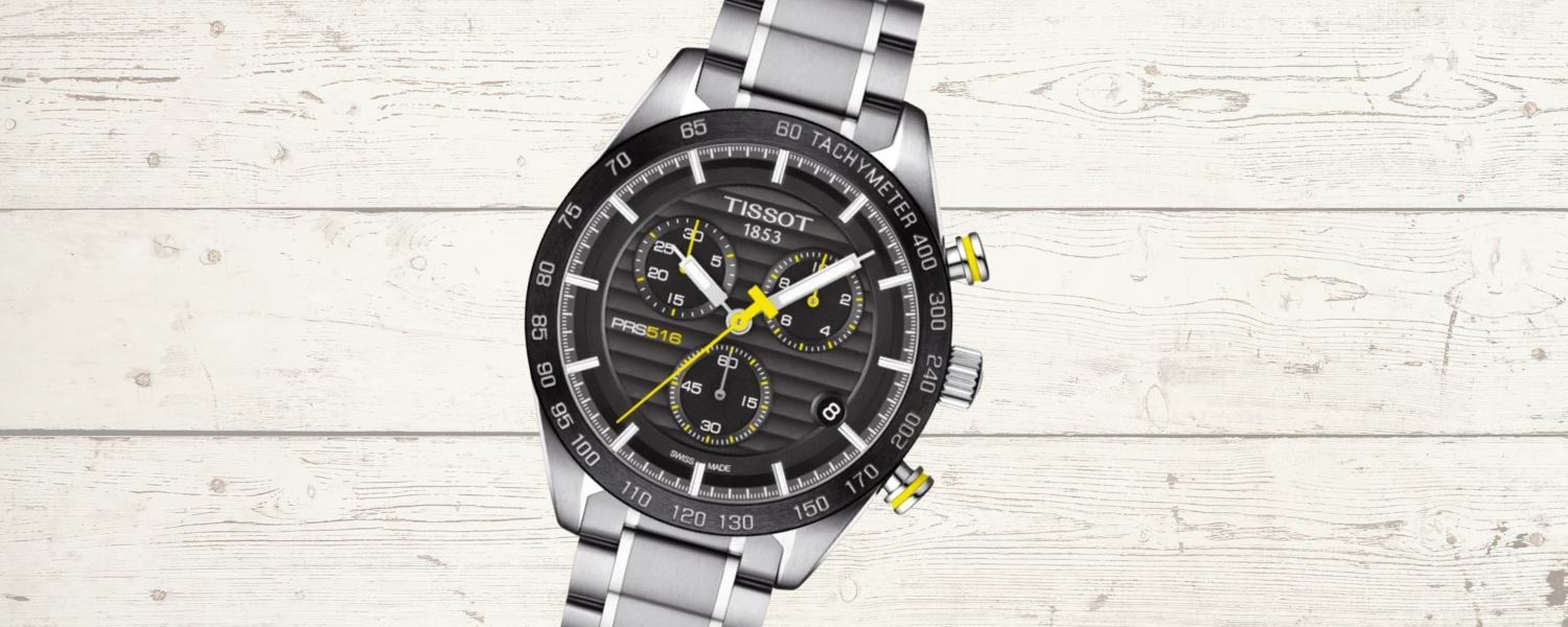 Tissot Men's Chronograph Watch PRS 516 Steel Yellow T1004171105100
