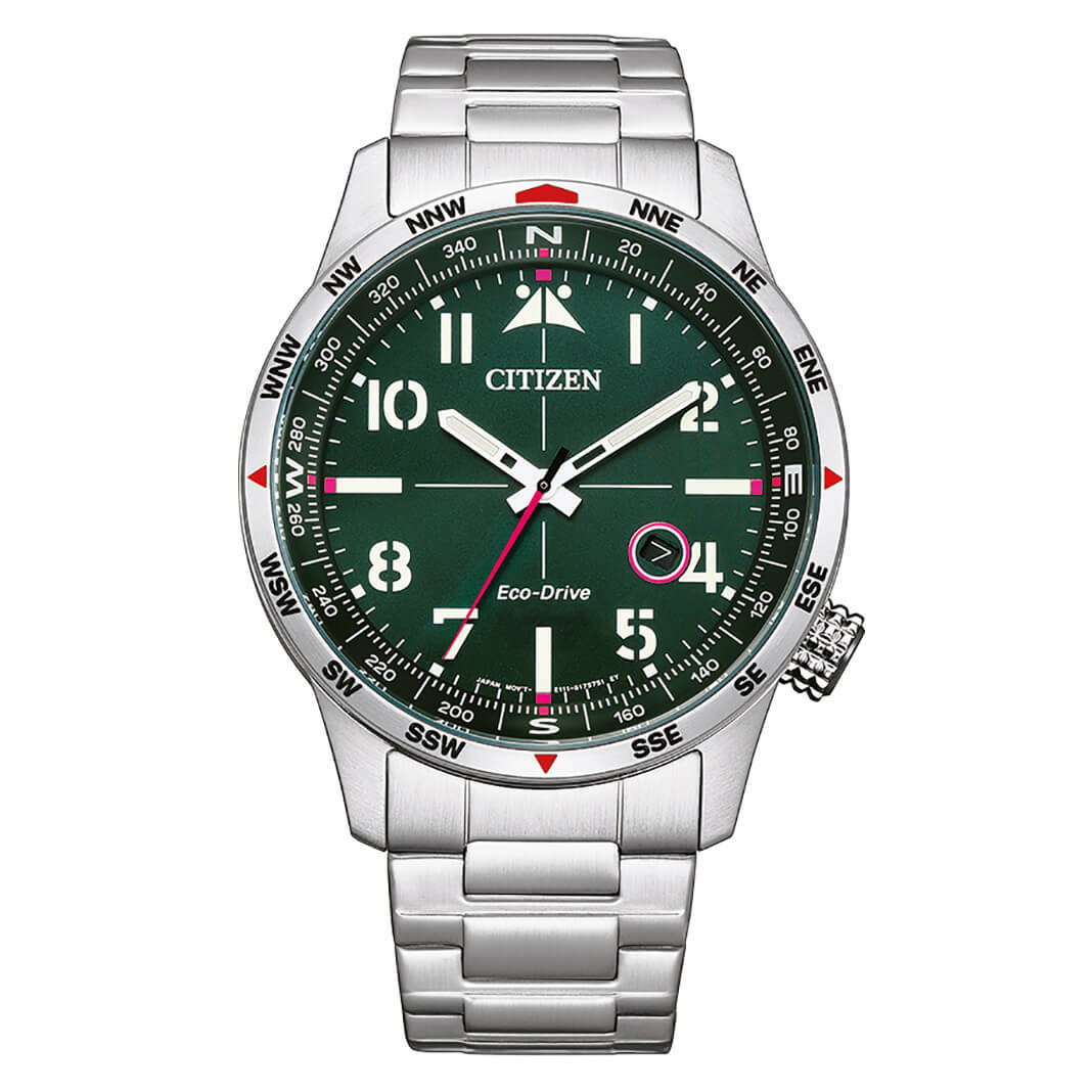 Citizen Men's Watch Eco-Drive Aviator Green BM7551-84X – Watches & Crystals