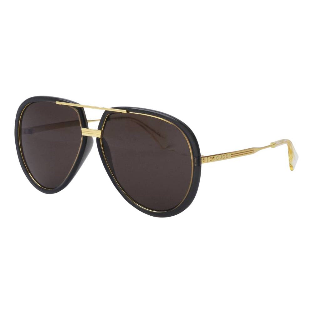 Gucci Unisex Sunglasses Oversized Pilot Blue Gold GG0740S-002 61