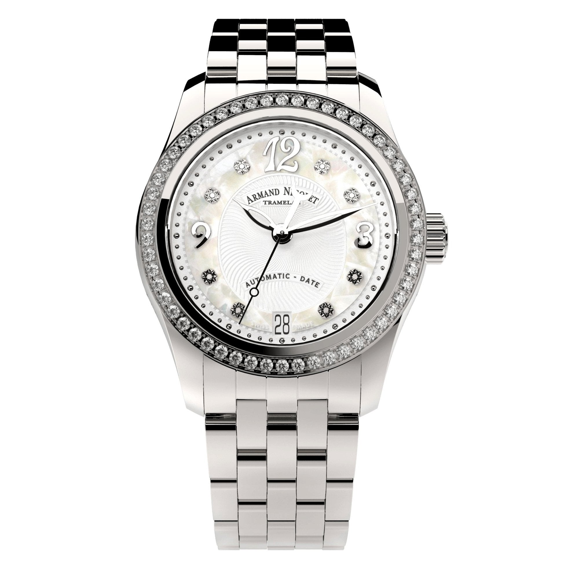 armand nicolet ladies watch m03 3 diamond white a151faa an ma150 811485