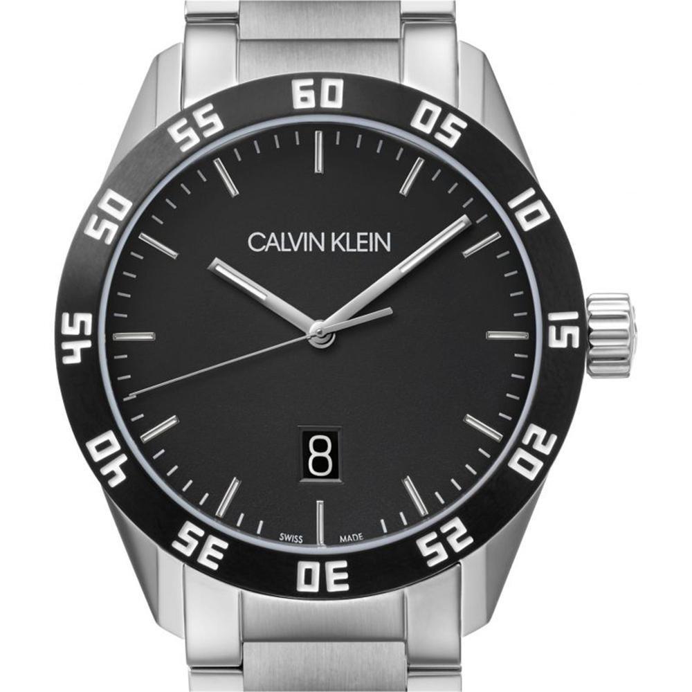 calvin klein black stainless steel analogue watch