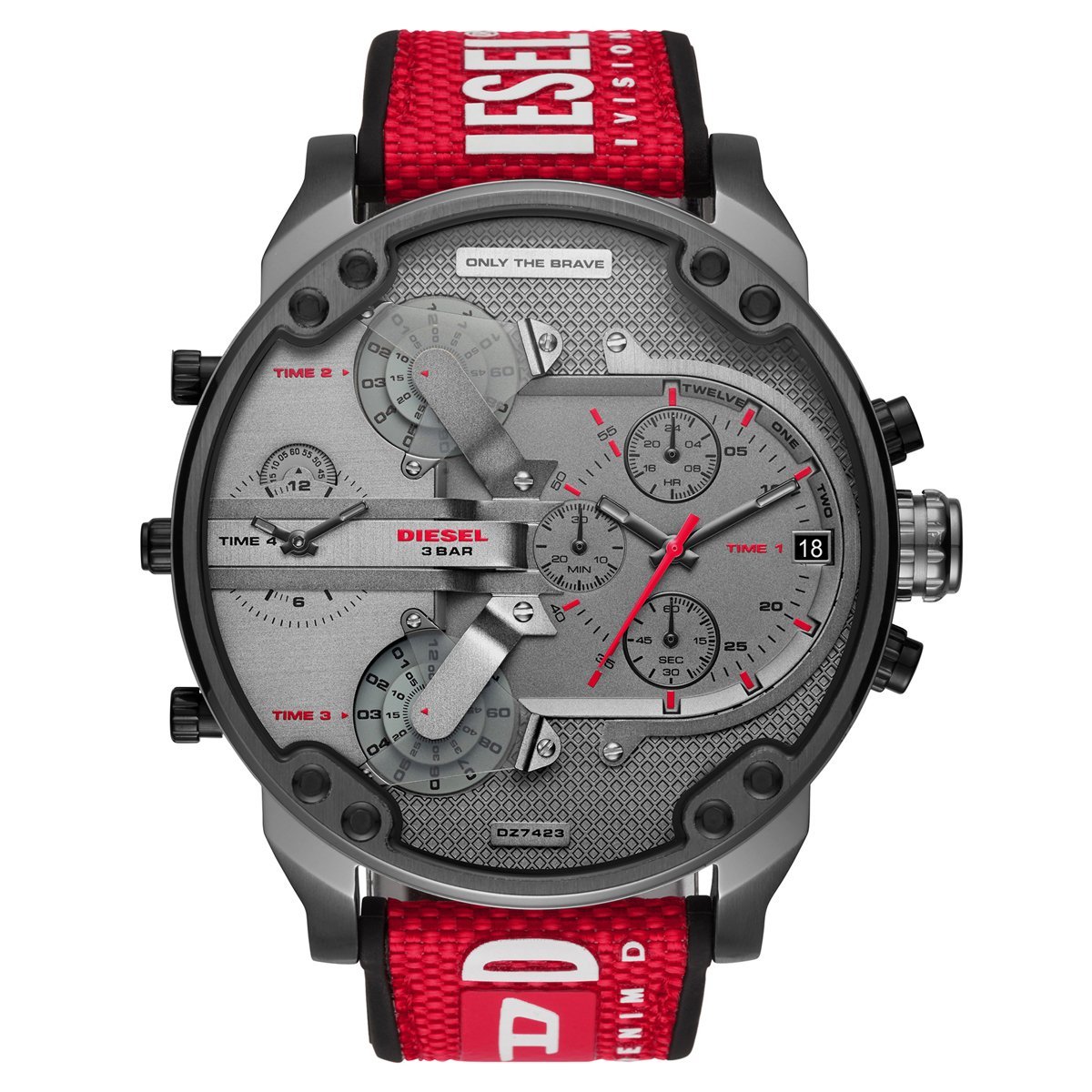 diesel mens red watch