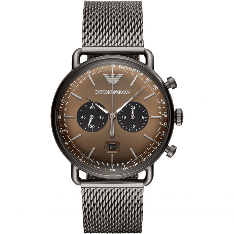 Emporio Armani Men's Chronograph Watch Aviator Bronze AR11141 – Watches &  Crystals