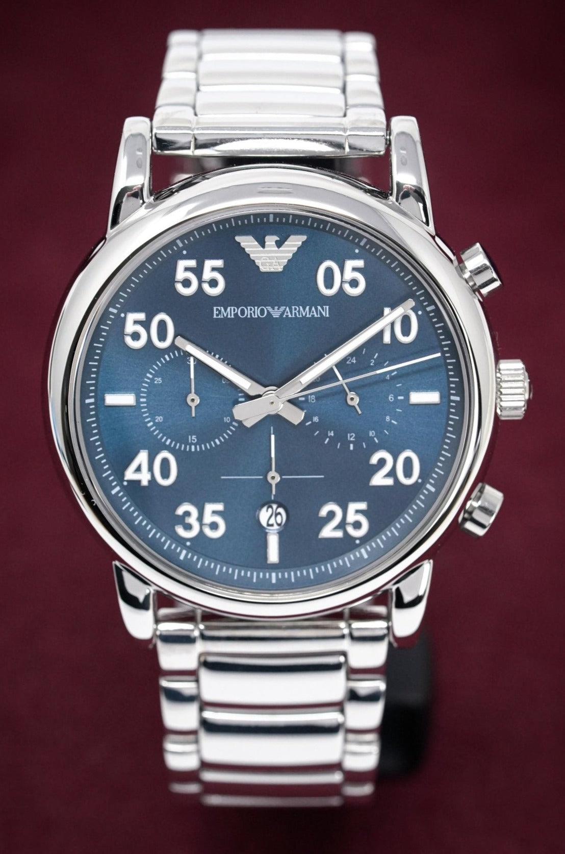 Emporio Armani Men's Chronograph Watch Blue AR11082 – Watches & Crystals