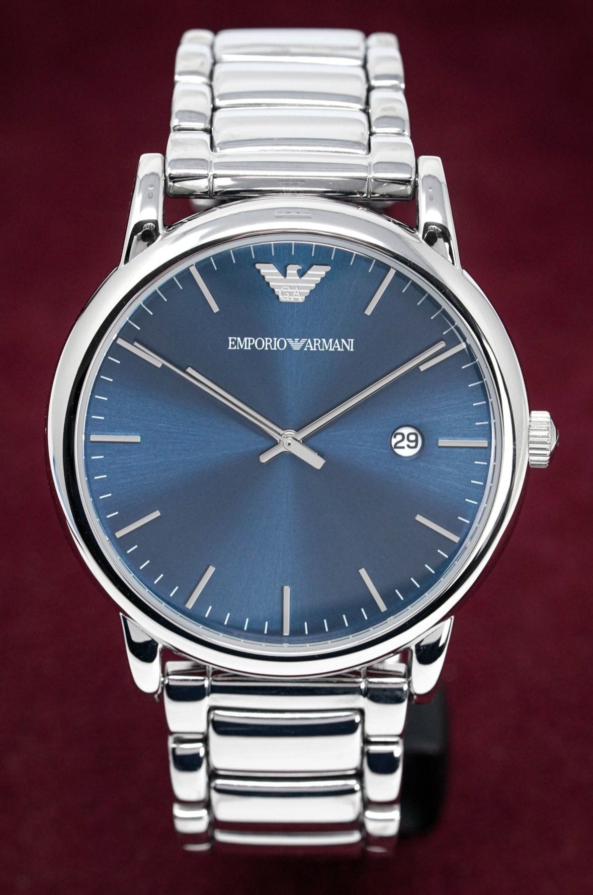 Emporio Armani Men's Luigi Watch Steel Blue AR11089 – Watches & Crystals