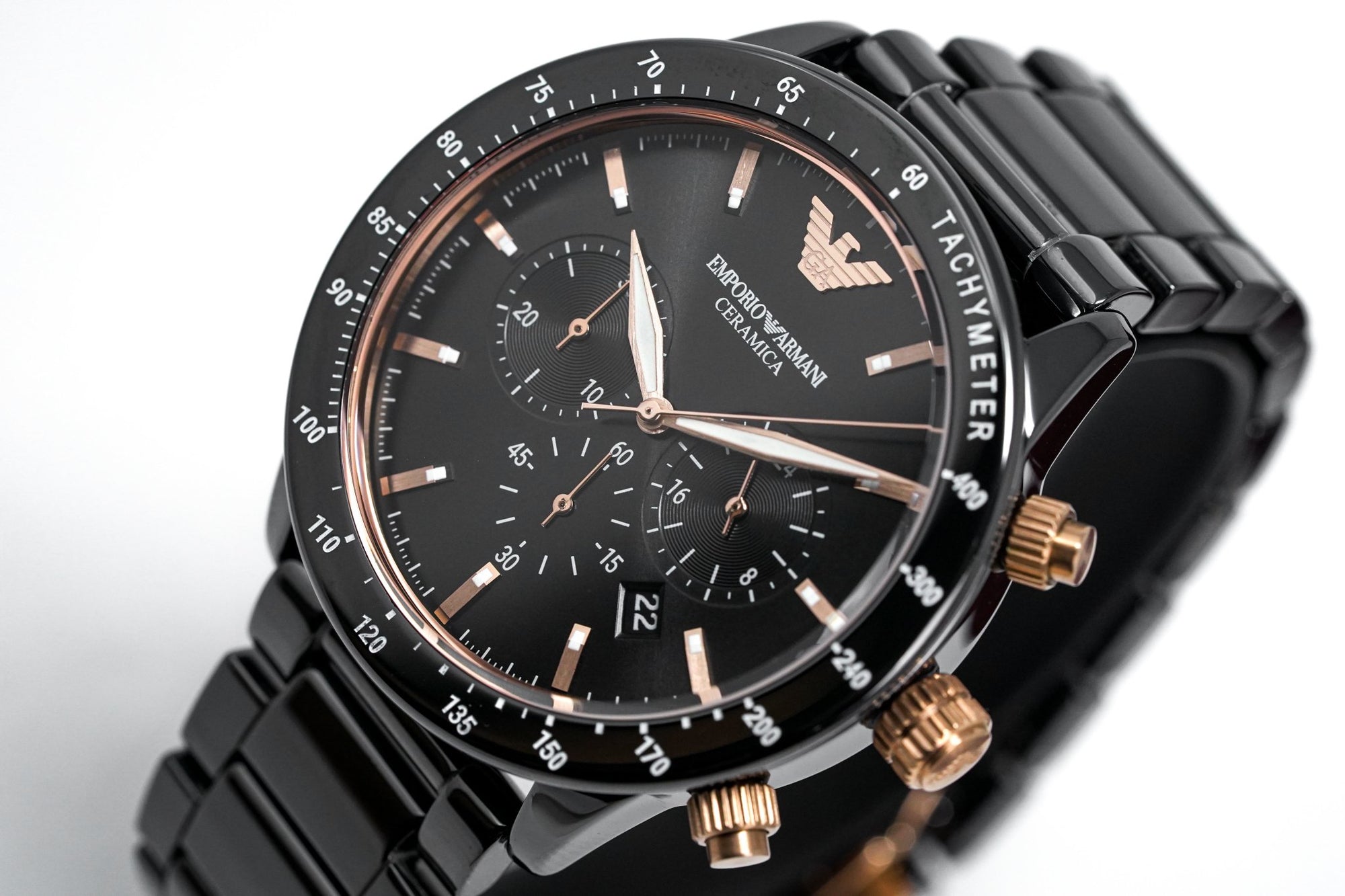 Emporio Armani Men's Mario Ceramic Chronograph Watch AR70002 - Watches ...