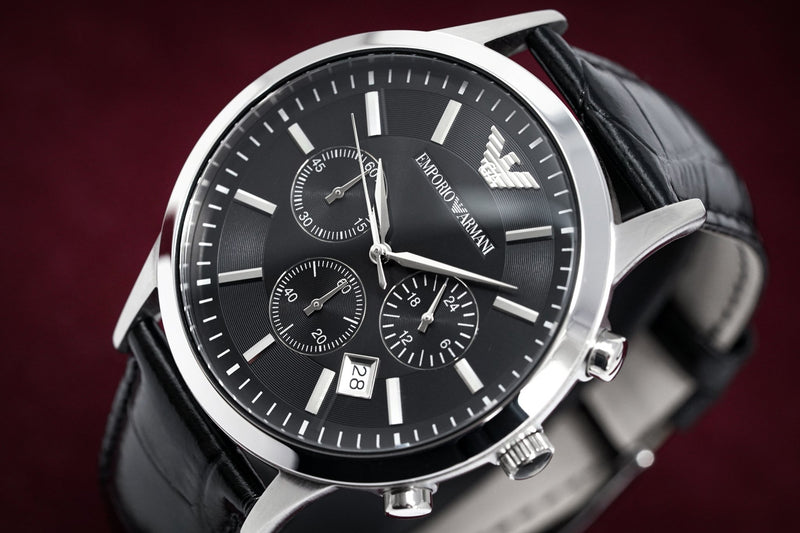 Emporio Armani Men's Renato Chronograph Watch Black AR2447 - Watches ...