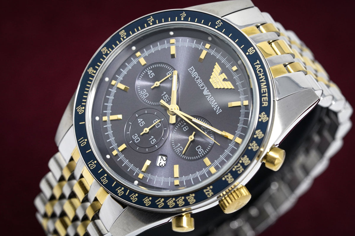 Emporio Armani Men's Tazio Chronograph Watch Two Tone AR6088 - Watches ...
