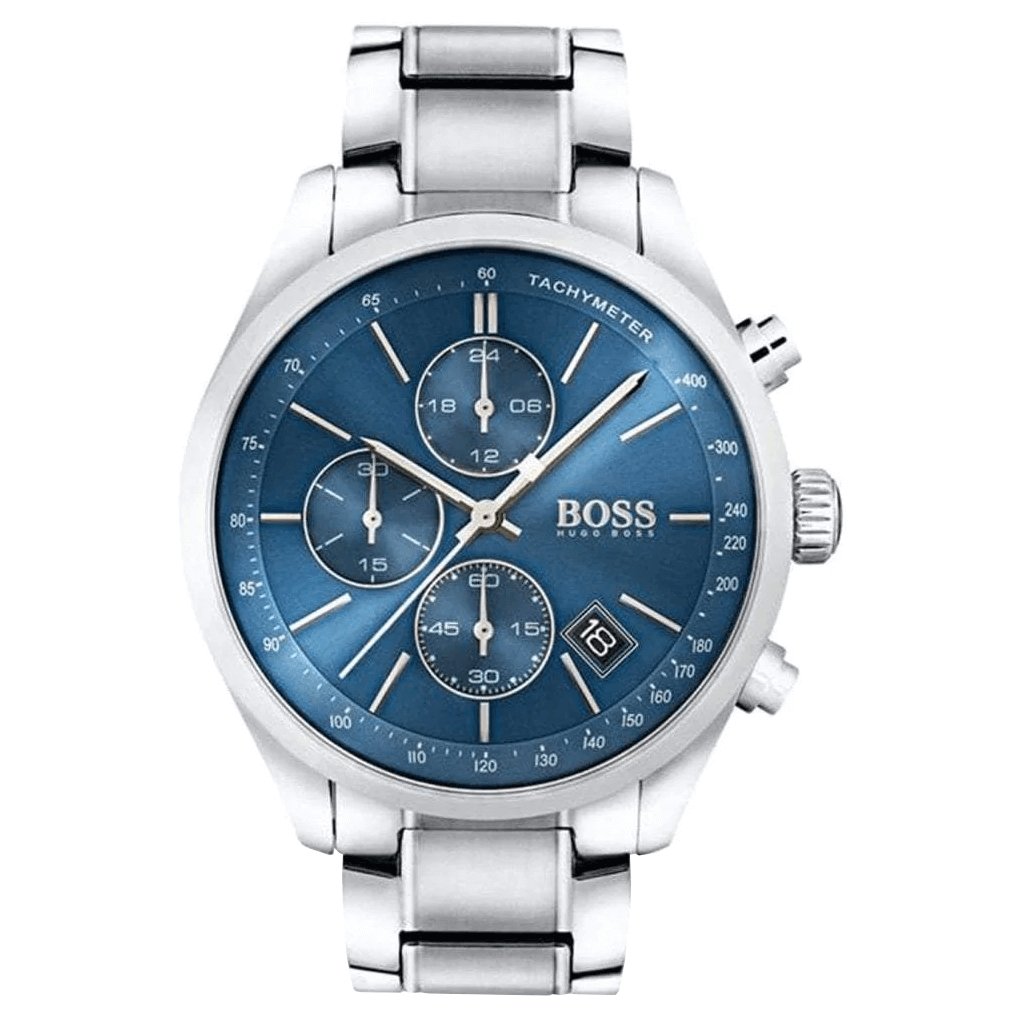 BOSS Men's Watch Chronograph Grand Prix Blue HB1513478 – Crystals