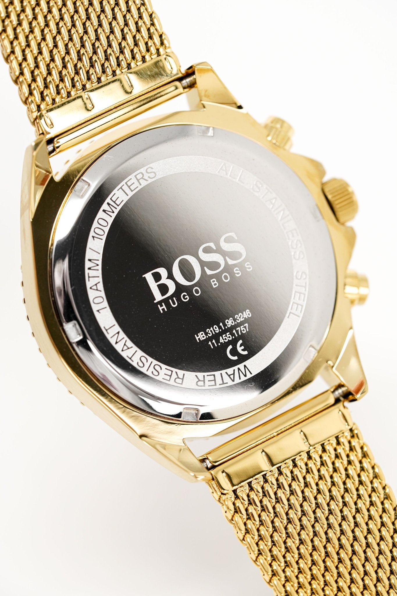 hugo boss gold mesh watch