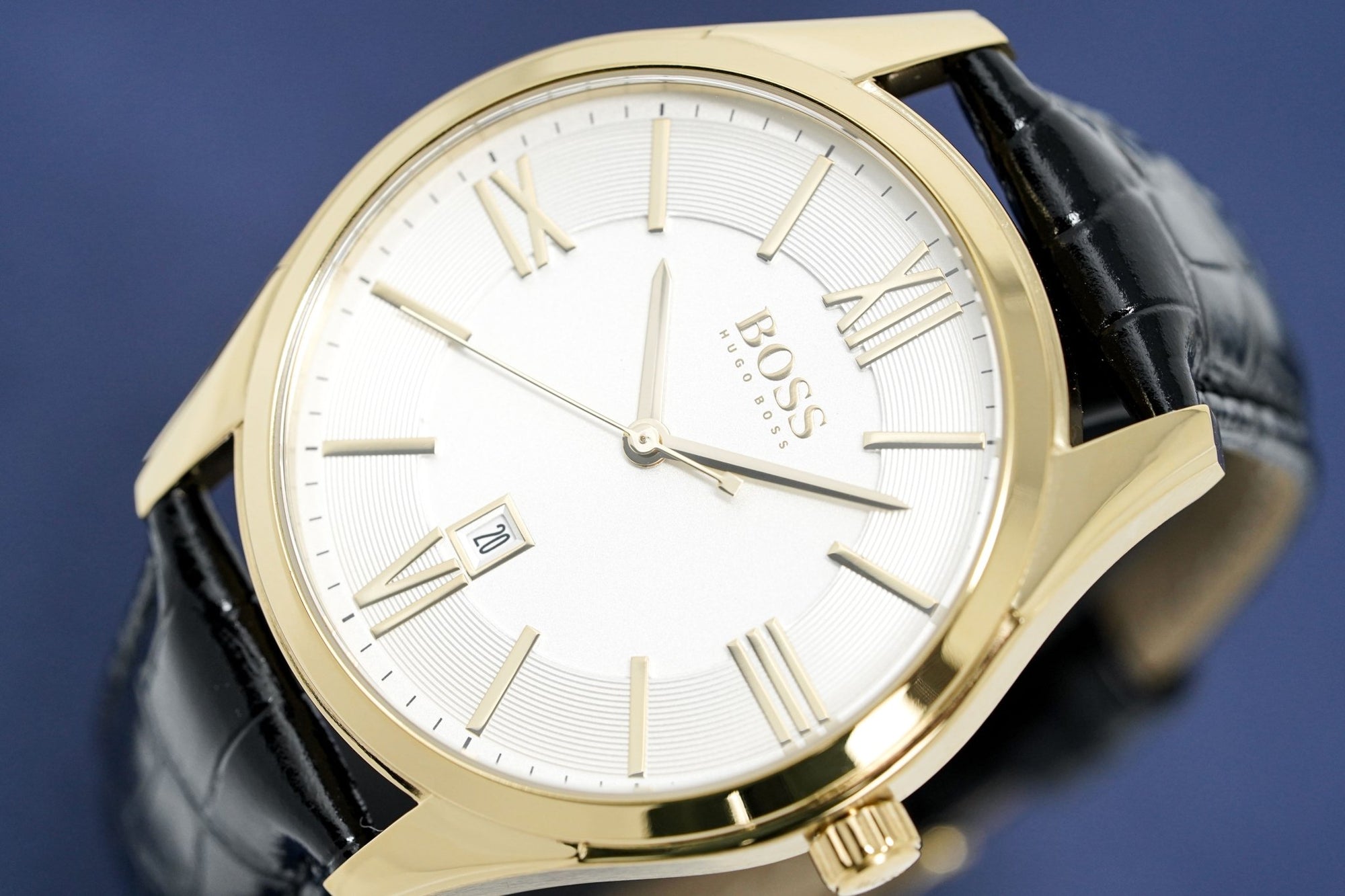 hugo boss white and gold