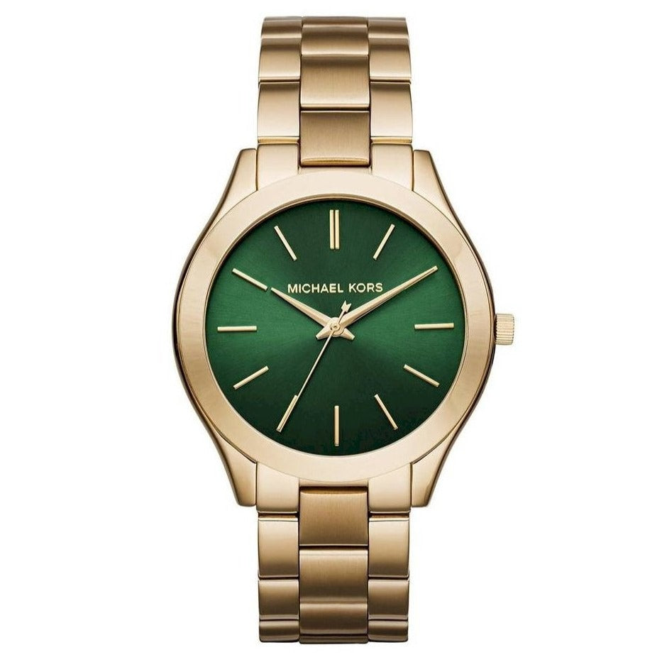 Michael Kors Ladies Watch Slim Runway Gold Green MK3435 – Watches & Crystals