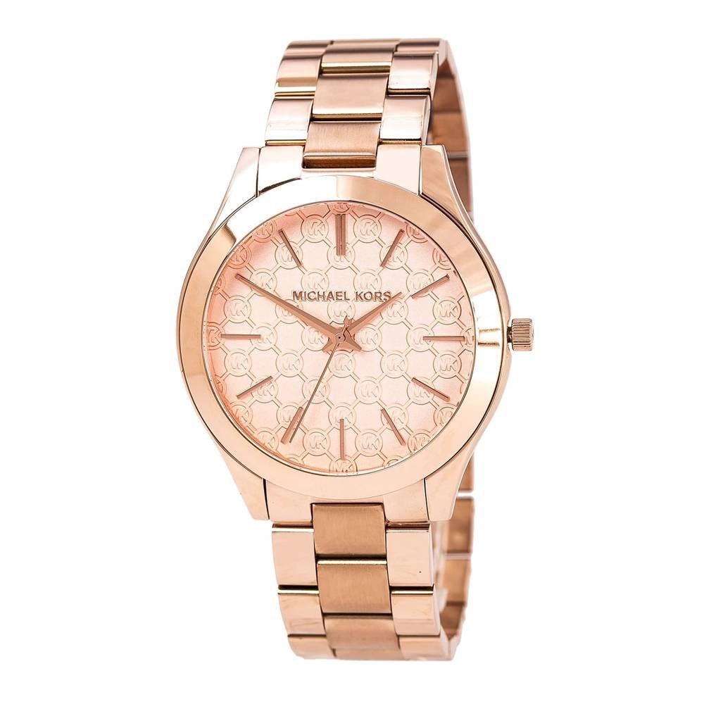 Michael Kors Ladies Watch Slim Runway Rose Gold Motif MK3336 – Watches &  Crystals