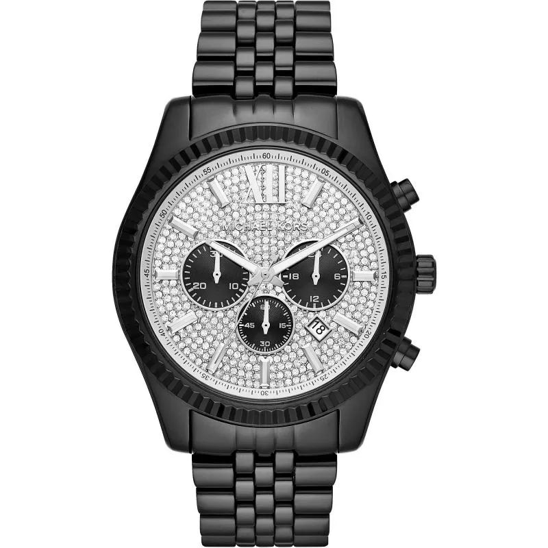 Kors Watches Michael Black Chronograph & Lexington Gold – Mens Crystals Watch MK8286