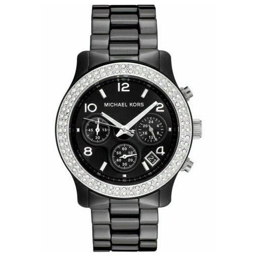Michael Kors Watch Runway Chronograph Black Ceramic MK5190 – Watches &  Crystals