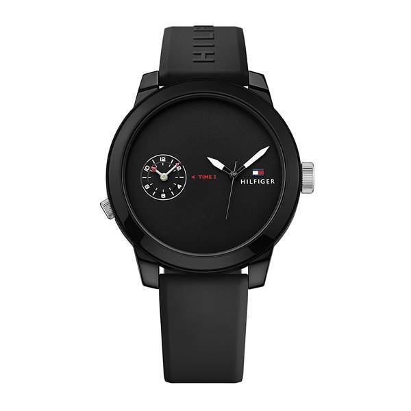 grænse Stolt politik Tommy Hilfiger Men's Watch Denim Black Dual Time 1791326 - Watches &  Crystals