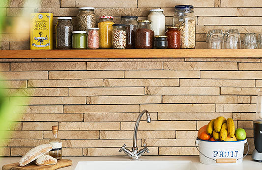 reusable jars in the kitchen