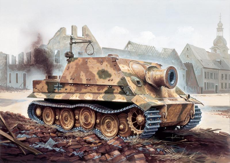 Italeri 1/35 Sturmmorser Tiger Tank w/38cm RW61 Gun Kit – Military ...