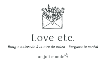 Etiquette bougie Un joli monde "Mots d'amour"