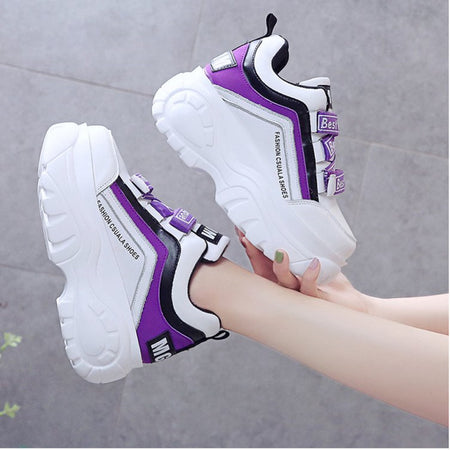 purple chunky sneakers