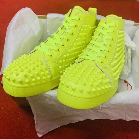 fluorescent yellow sneakers