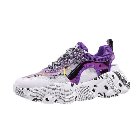 purple chunky sneakers