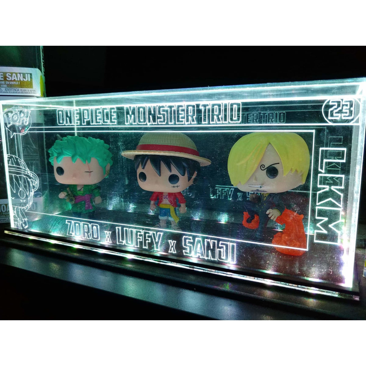 630laser - Acrylic LED Display Case for 3 Unboxed Funko Pop custom made