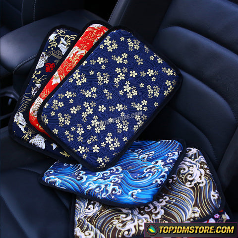 Japanese Culture Pattern Fabric Car Console Covers