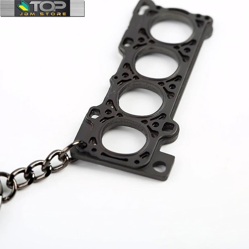 JDM 4 Cylinder Head Gasket Keychain - Perfect Gift for Car Lovers