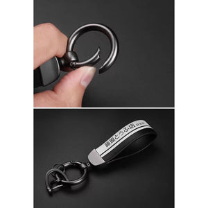 Stainless Steel + Leather Strap Hanging Car Fragrance Creative