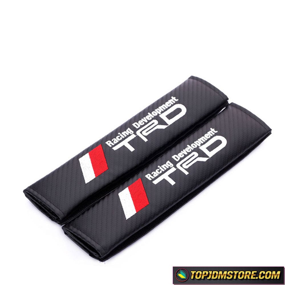 Seat Belt Shoulder Pads for Comfort, Embroidered Logo Leather Car Seat Belt  Pads Safety Belt Cover (TRD) Compatible