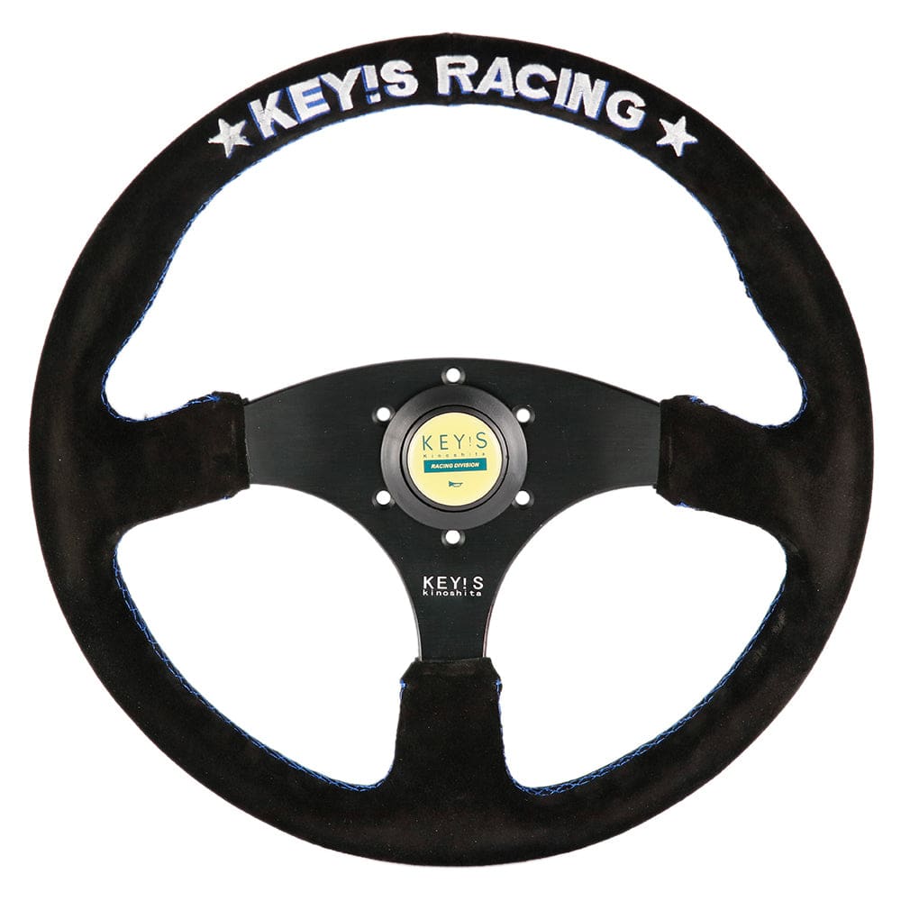 KEYS Racing Steering Wheel  Black Leather 350mm - Top JDM Store