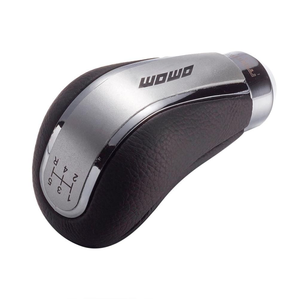 MOMO 5 Speed Manual or Automatic Shift Knob Leather Silver