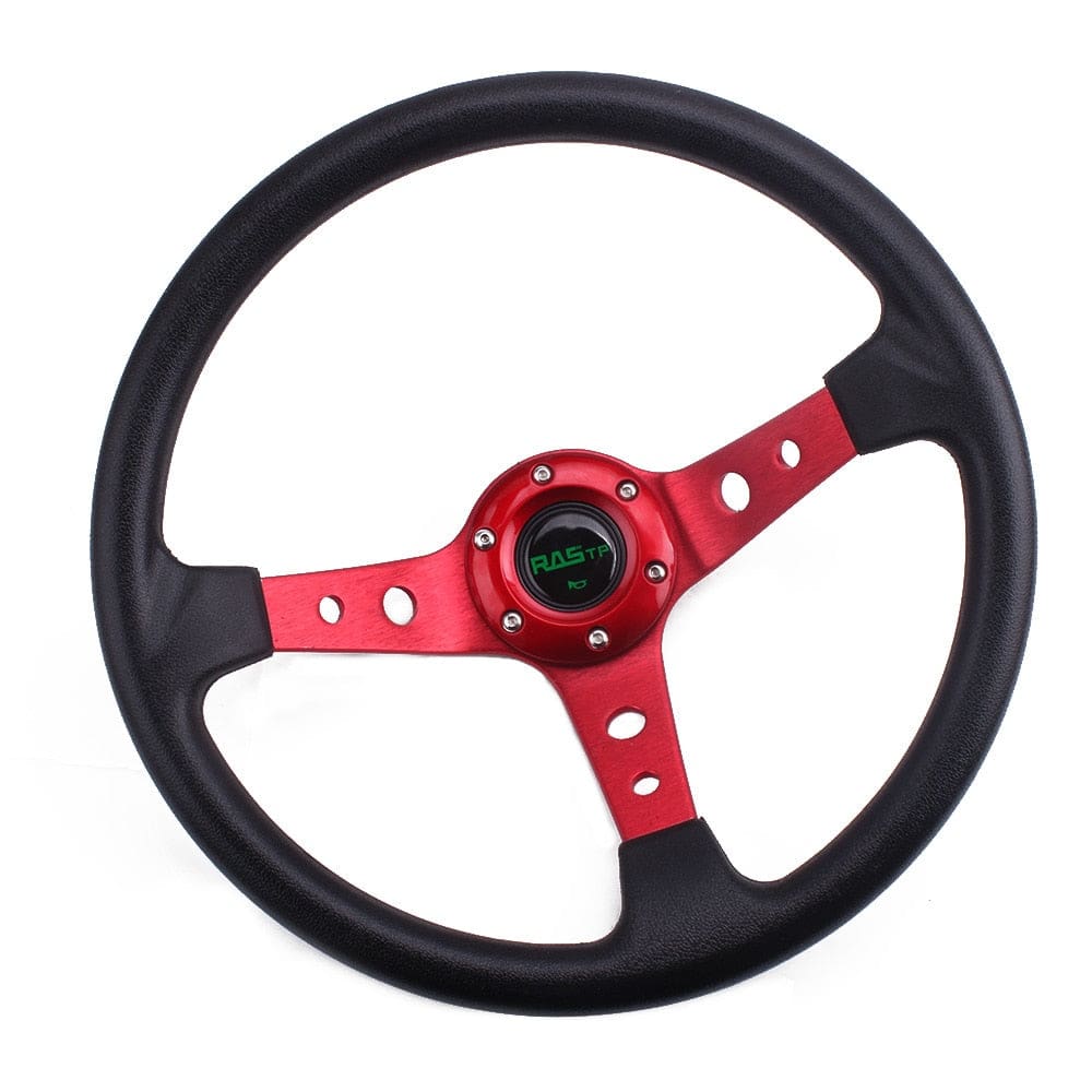 Volante Desplazado Universal 14InCH 350mm Deep More Drifting Vining  Wheel/Cuero Car Steering Wheel Red Black (Color : Red) : : Coche y  moto