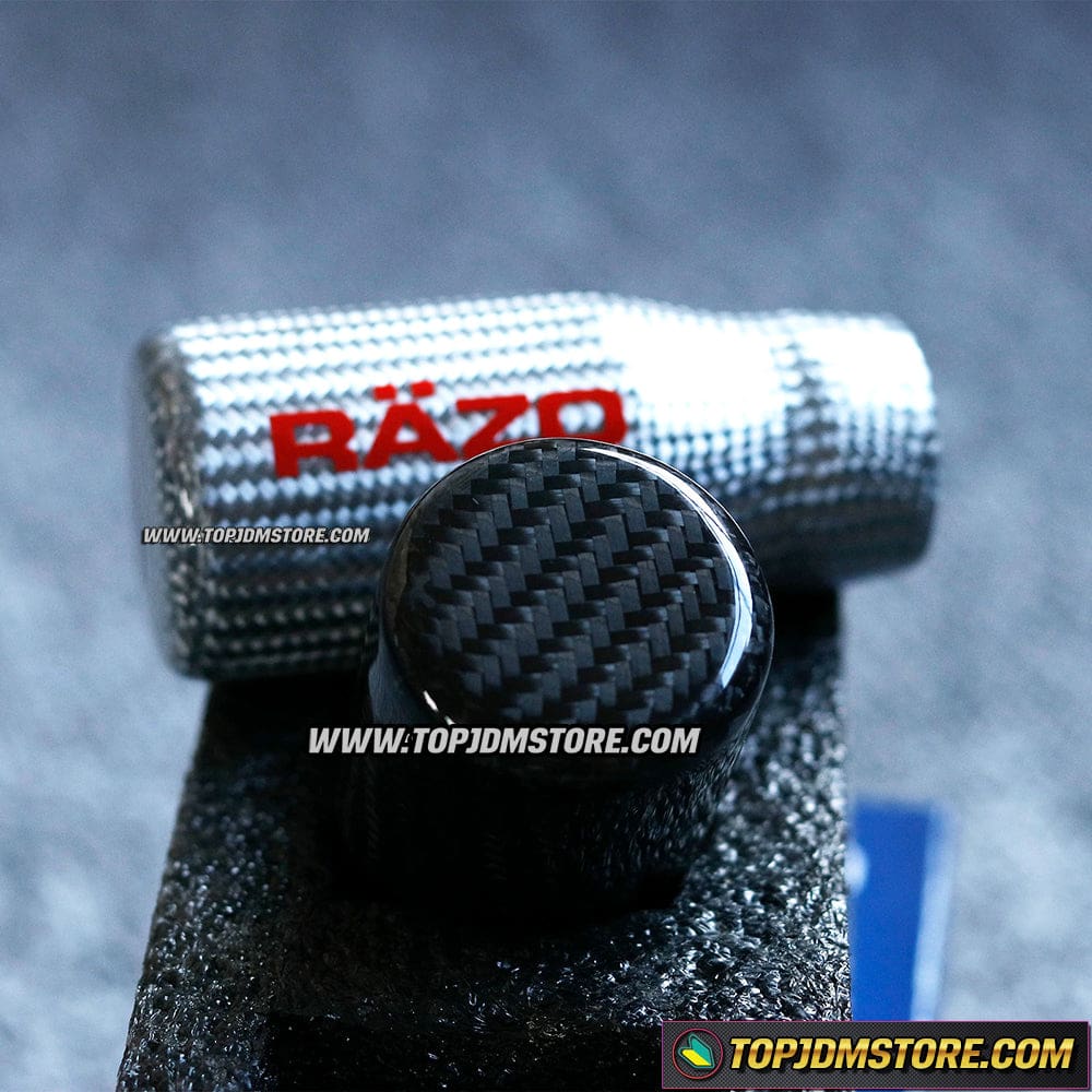 RAZO Carbon Fiber Gear Shifter Knob 8cm Length