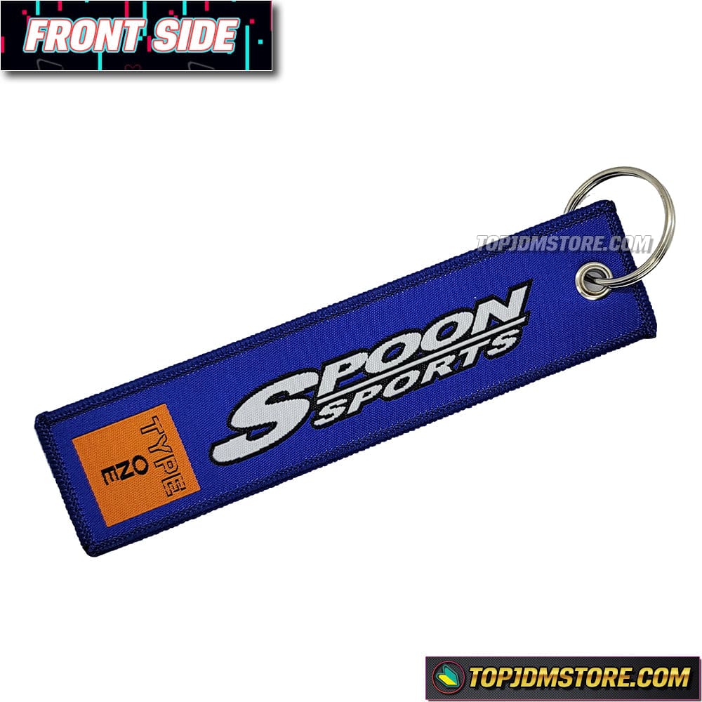 Spoon Sports JDM Keychain Jet Tag Key Ring Navy